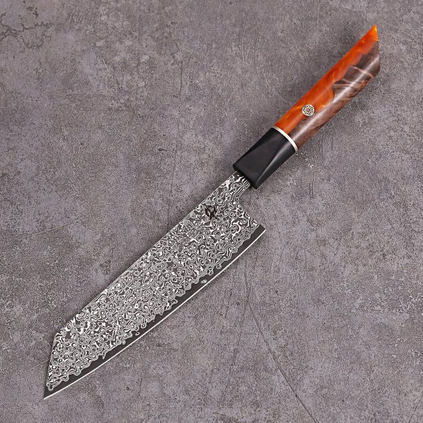 Minshitsu Oriental - Orange Star Kokkekniv - Kirisuke 20 cm Damascus Stl