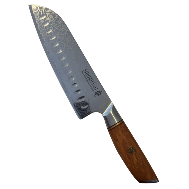 Santoku Demo salg  MinShitsu Professional Sneaking Tiger 73 lag Damask Pudder st�l Ikke retur