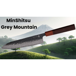 Black Week. Gratis Mahogany Fjl Minshitsu Grey Mountain Kniv Sett 3 (Santoku + Kokke kniv og Liten)