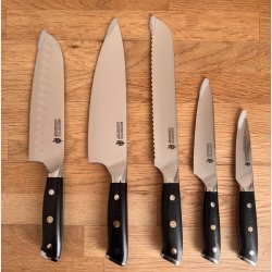 Minshitsu Black Sand Komplett Kniv Sett 5 Kniver + GRATIS Mahogny Skjre fjl