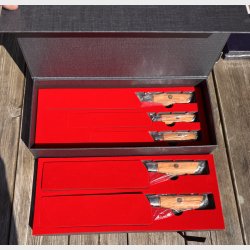 MinShitsu Professional Sneaking Tiger 73 lag Damask Pudder stl - SETT 5 Kniver 