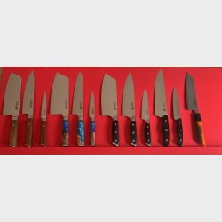 Black Week. Gratis Mahogany Fjl - Minshitsu Blue Ocean Kniv Sett 3 (Cleaver + Kokkekniv og Liten) 