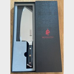 Minshitsu Premium Black Sand Butcher Kniv 67 lag Damascus 