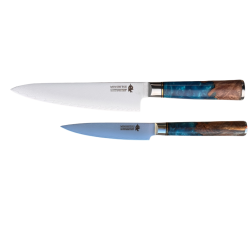 Black Week. Gratis Mahogany Fjl - Minshitsu Blue Ocean 2 kniver med eske. Den perfekte gave 