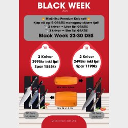Black Week. Gratis Mahogany Fjl  - Minshitsu Premium Sharp Mountain Kniv sett 2 kniver - (