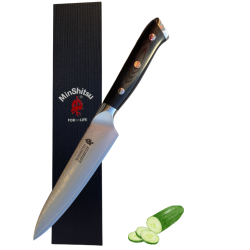 Black Week. Gratis Mahogany Fjl - Minshitsu Black Sand Kniv Sett 3 (Santoku + Kokke kniv og Liten)