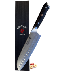 Black Week. Gratis Mahogany Fjl - Minshitsu Black Sand Kniv Sett 3 (Santoku + Kokke kniv og Liten)
